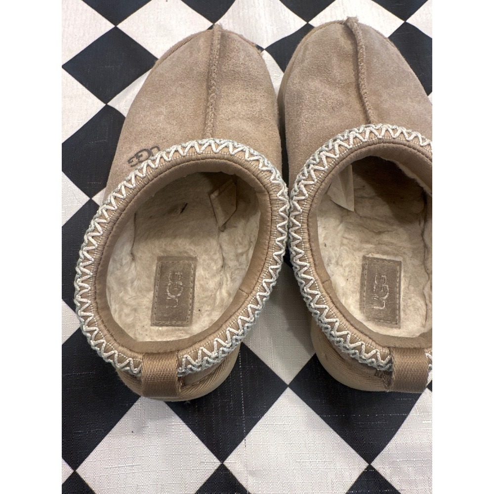 UGG Kids Tasman Suede Slippers Chestnut Tan Slip On Shoes Size 13 - Picture 5 of 6